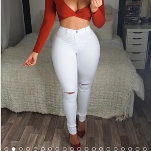 FASHION NOVA WHITE CANOPY JEANS